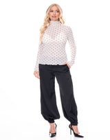 חולצת שיפון נקודות