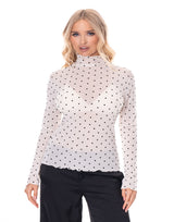 חולצת שיפון נקודות