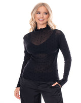 חולצת שיפון נקודות