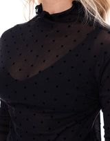 חולצת שיפון נקודות