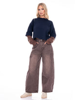 חולצה קרופ הדפס בגב