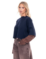 חולצה קרופ הדפס בגב