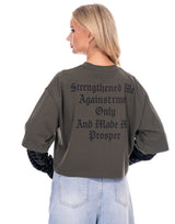 חולצה קרופ הדפס בגב