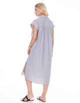 שמלת פסים מכופתרת