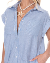 שמלת פסים מכופתרת