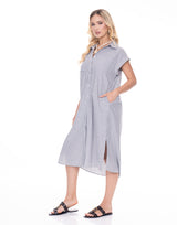 שמלת פסים מכופתרת