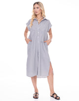 שמלת פסים מכופתרת