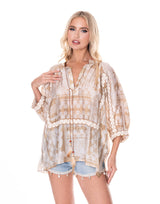 חולצת בוהו שילוב ריקמה