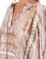 חולצת בוהו שילוב ריקמה