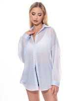 חולצה מכופתרת שיפון פסים