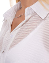 חולצה מכופתרת שיפון פסים