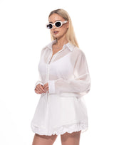 חולצה מכופתרת שיפון פסים