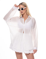 חולצה מכופתרת שיפון פסים