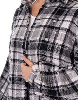 חולצה משבצות קרעים