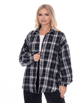 חולצה משבצות קרעים