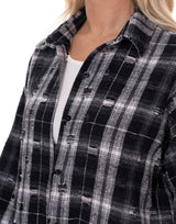 חולצה משבצות קרעים