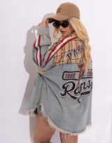 ג'קט שילוב גינס הדפס