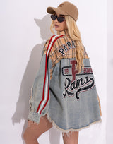 ג'קט שילוב גינס הדפס