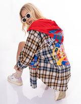 ג'קט משבצות שילוב הדפסים