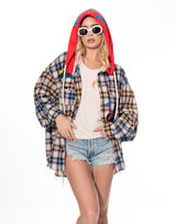 ג'קט משבצות שילוב הדפסים