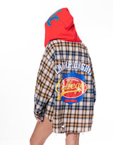 ג'קט משבצות שילוב הדפסים