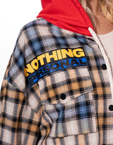 ג'קט משבצות שילוב הדפסים