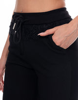 מכנס פס תחרה