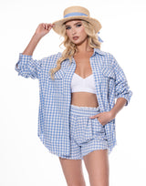 חליפת שורט משבצות