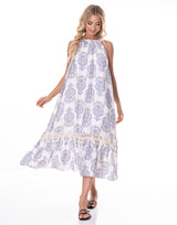 שמלה קולר אתני שילוב חגורה