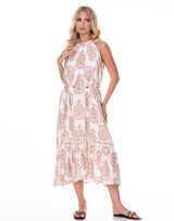 שמלה קולר אתני שילוב חגורה