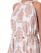 שמלה קולר אתני שילוב חגורה