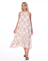 שמלה קולר אתני שילוב חגורה