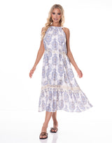 שמלה קולר אתני שילוב חגורה