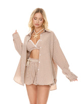 שורט בלון משובץ