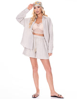 חליפת שורט פשתן