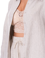 חליפת שורט פשתן