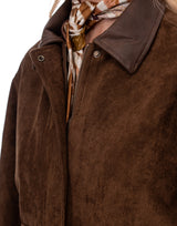 ג׳קט סויד צווארון דמוי עור