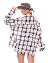 חולצה מכופתרת אוברסייז משובצת