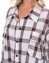 חולצה מכופתרת אוברסייז משובצת