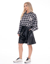 חולצה משובצת כיס