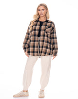 חולצה משובצת כיס