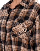 חולצה משובצת כיס