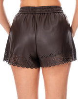 שורט עור פרח