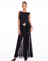 שמלה מקסי גב חשוף