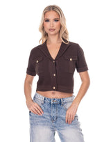 קרדיגן סריג כפתורי זהב