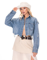 ג'קט ג'ינס קרעים