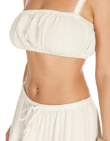 חליפת טופ וחצאית פשתן