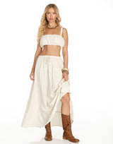 חליפת טופ וחצאית פשתן