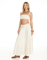 חליפת טופ וחצאית פשתן