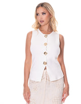 ווסט סריג כפתורי זהב